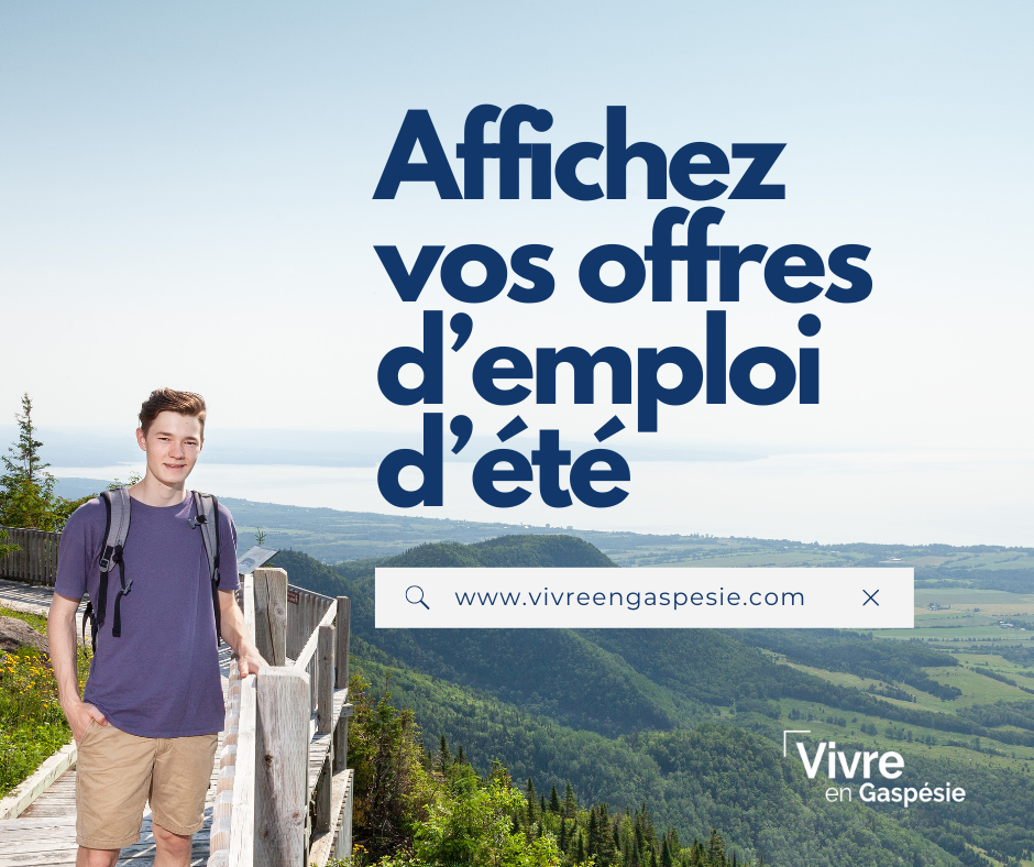 Affichez gratuitement vos offres d’emploi et de stages sur le site de Vivre en Gaspésie