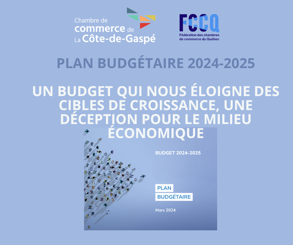 Plan budgétaire 2024-2025 – Une déception pour le milieu économique